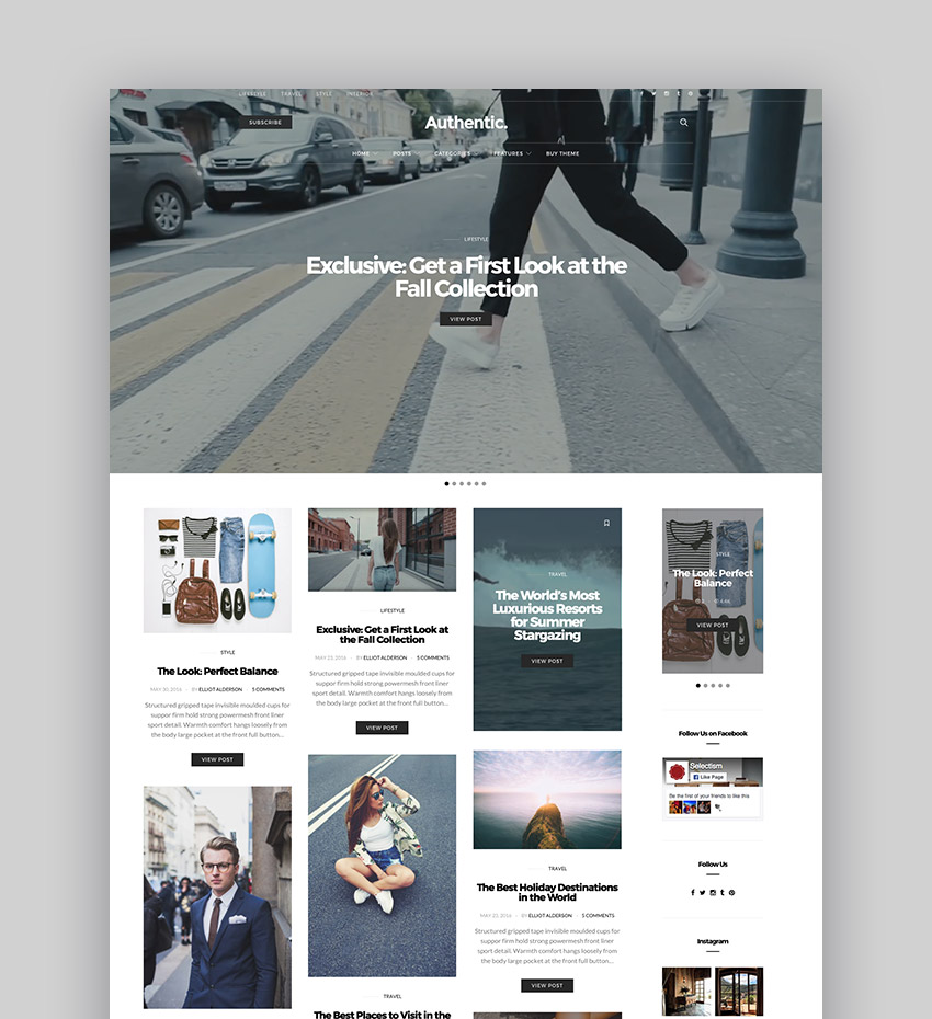 Authentic - Lifestyle Blog Magazine WordPress Theme