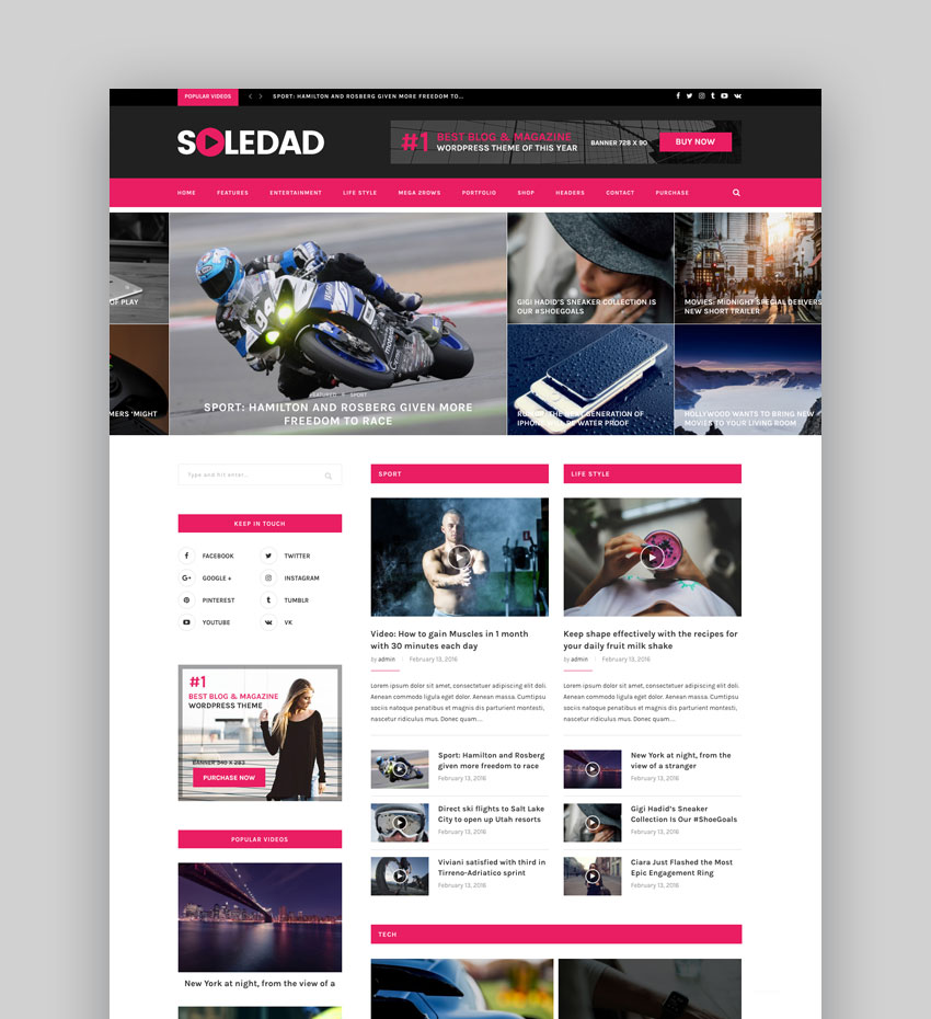 Soledad - Multi-Concept BlogMagazine WP Theme