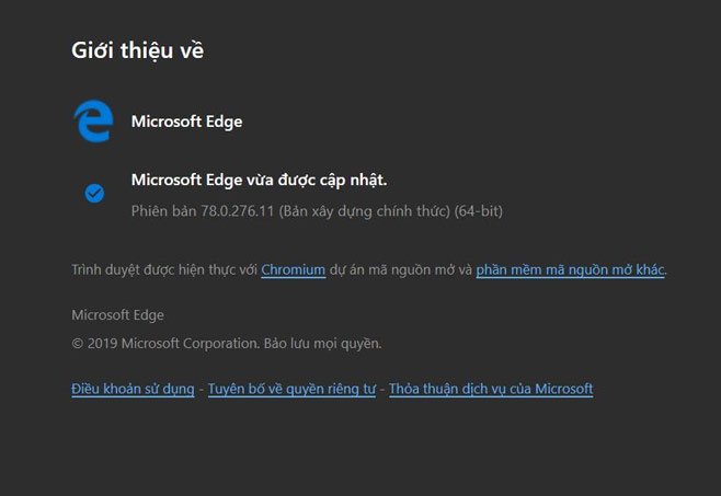 Edge Chromium đã hỗ trợ tiếng Việt