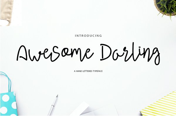 Awesome Darling - Font chữ viết tay nguệch ngoạc