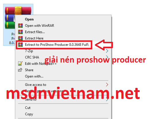 giải nén phần mềm Proshow Producer 8.0