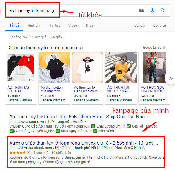 Top từ khóa về áo thun tay lỡ trên Google
