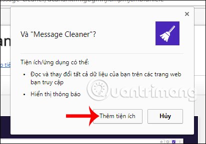 Cài đặt Message Cleaner trên Chrome