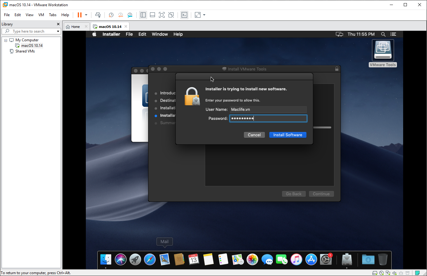 Cách cài macOS Mojave 10.14 trên Windows bằng VMware 2020 32
