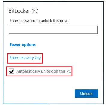 Nhấp vào Enter recovery key