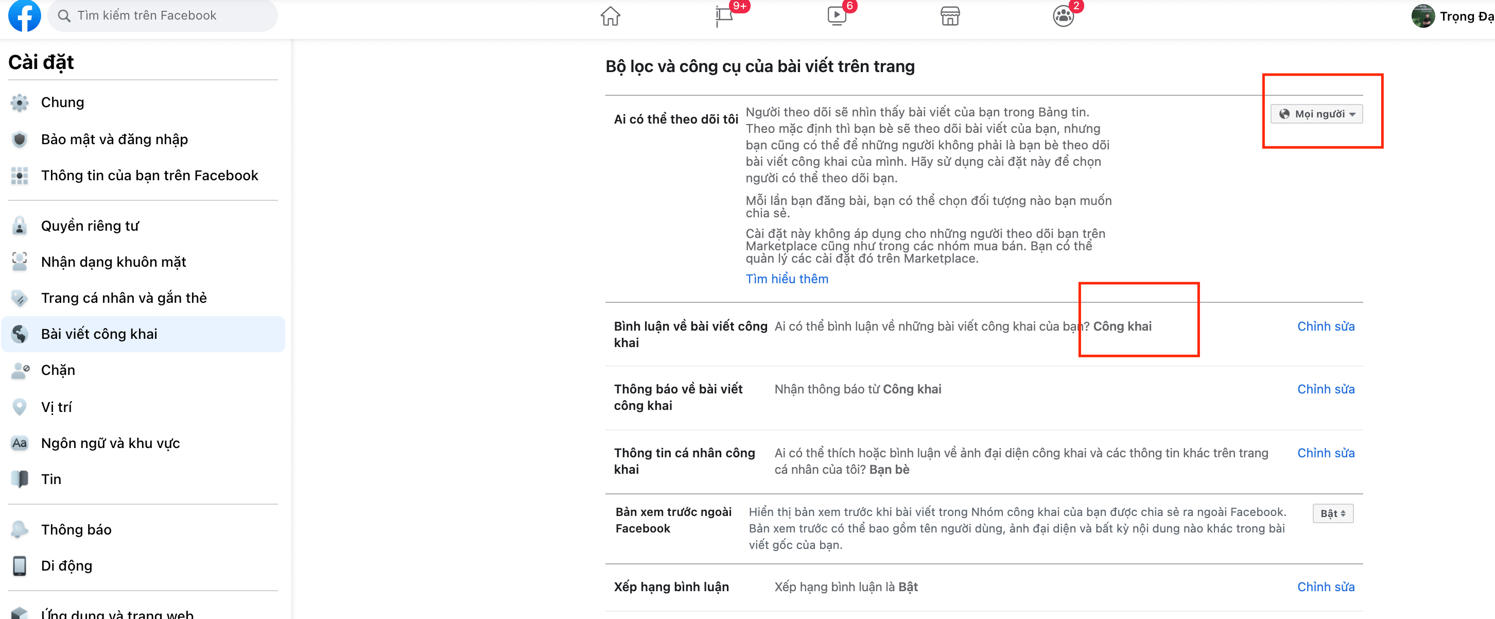 Cách bật chế độ theo dõi trên Facebook bằng máy tính