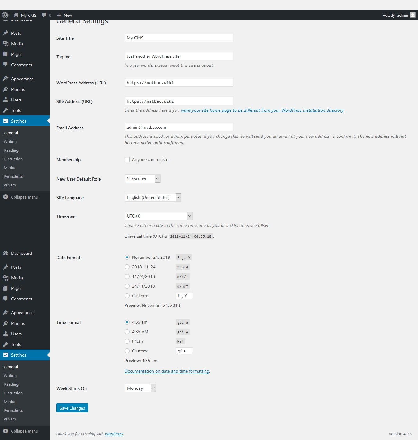 Bài 8: Làm quen với giao diện WordPress và Quản lý các thành phần trong Dashboard