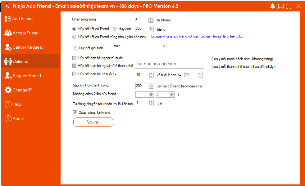 Phần mềm Ninja Add Friend
