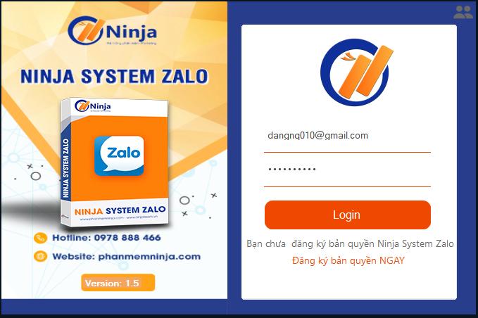 Phần mềm Ninja System Zalo