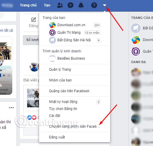 Cách đổi giao diện Facebook mới thành cũ, bật giao diện Facebook Dark mode