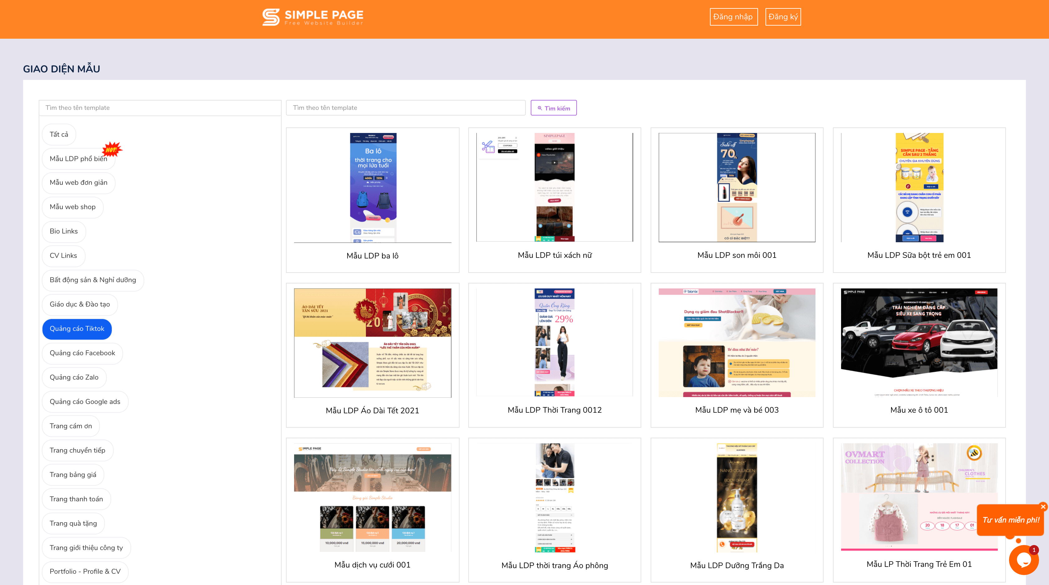Tổng hợp mẫu Landing Page Quảng Cáo Tiktok bán hàng hiệu quả