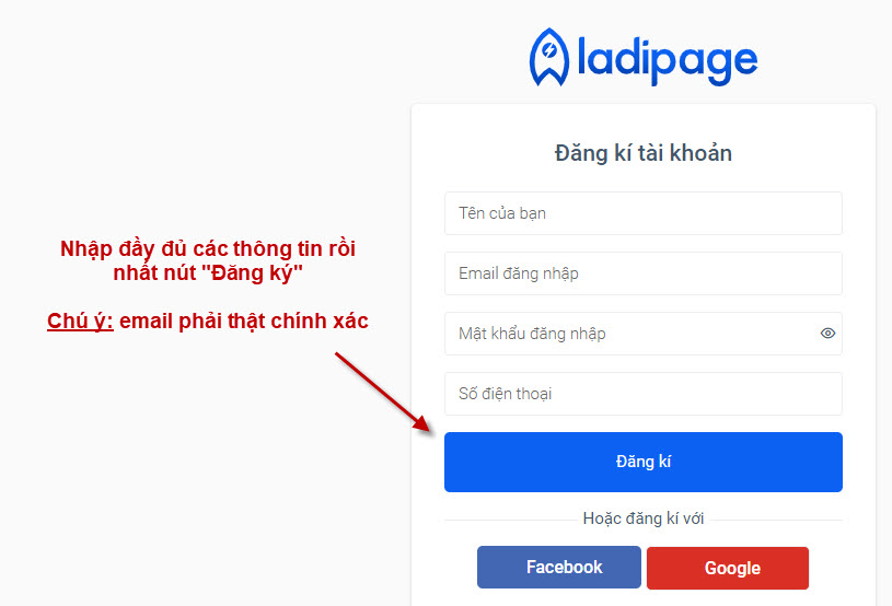 Hướng dẫn đăng ký tài khoản miễn phí để tạo Landing Page chi tiết A-Z 6 Tự tay thiết kế Landing Page không cần biết lập trình
