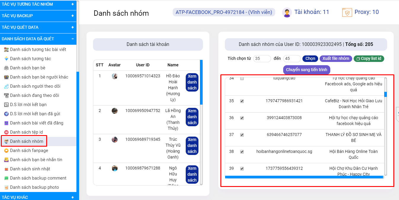 Simple Facebook Pro - Phần mềm hỗ trợ kết bạn khách hàng tiềm năng, nuôi nick Facebook, xây dựng trang cá nhân bán hàng trên Facebook 44