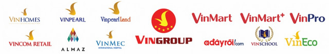 Tập đoàn VinGroup của Việt Nam bao gồm các công ty con trên đây.