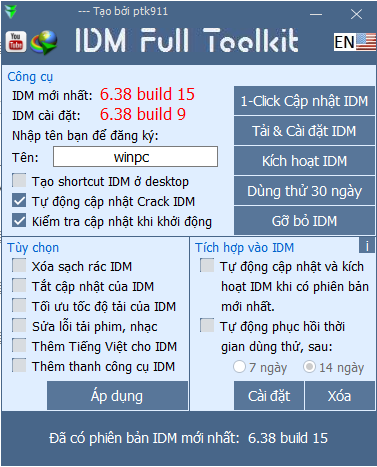 Download tải miễn phí IDM Full Toolkit mới nhất và hướng dẫn sử dụng 4
