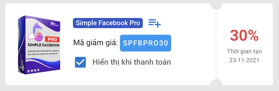 Cập nhật: Mã giảm giá Simple Facebook Pro giảm 10-50% mới nhất hiện nay