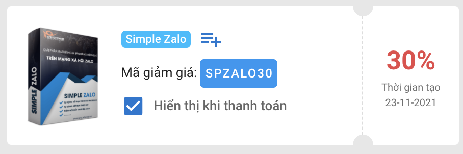 Cập nhật: Mã giảm giá Simple Zalo giảm 10-50% mới nhất hiện nay