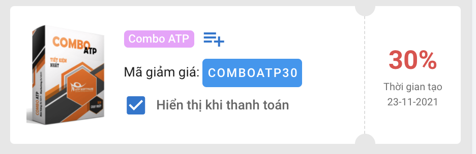 Cập nhật: Mã giảm giá Combo ATP giảm 10-50% mới nhất hiện nay