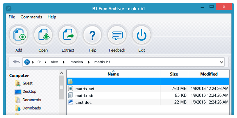Phần mềm giải nén B1 Free Archiver