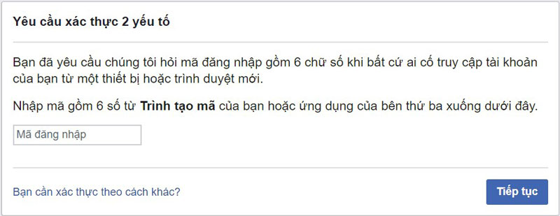 Khong Nhan Duoc Ma Xac Thuc 2 Yeu To Facebook