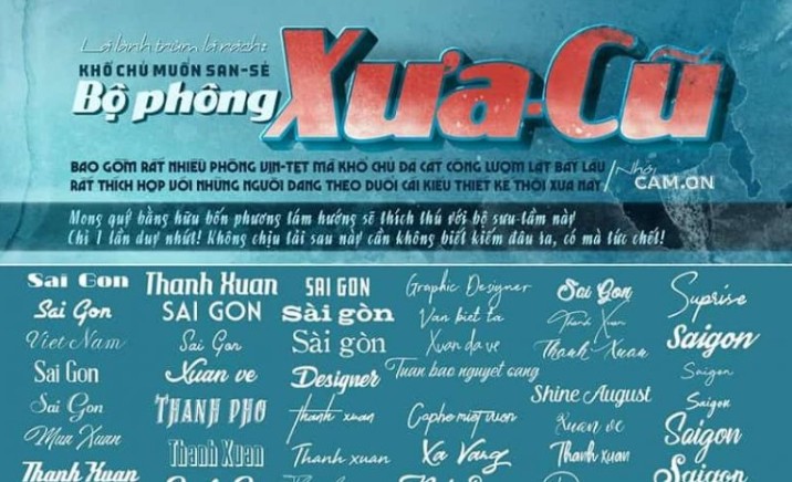 font chữ retro Phông xưa cũ