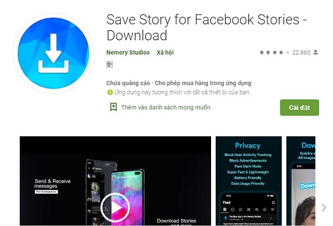 Tải ứng dụng Save Story for Facebook Stories