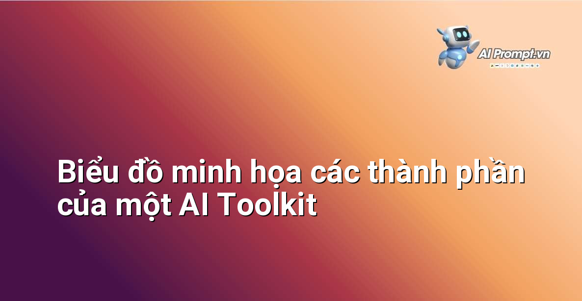 Biểu đồ hiển thị các thành phần chính của bộ công cụ AI bao gồm thư viện, thuật toán, mô hình, nền tảng và công cụ phát triển