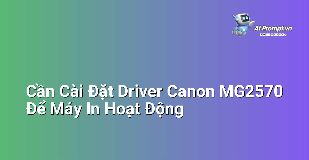Minh họa một người đang cắm dây kết nối máy in Canon PIXMA MG2570 với máy tính, với icon driver hiện diện