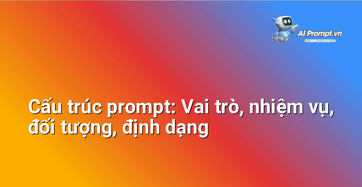 Dịch Vụ Nâng Cấp Prompt: Hướng Dẫn Chi Tiết Giúp AI Hiểu Bạn Như Chuyên Gia 4 Hình ảnh minh họa một cấu trúc prompt rõ ràng, hiển thị các yếu tố như Vai trò, Nhiệm vụ, Đối tượng, Định dạng, các ví dụ cụ thể cho từng phần.