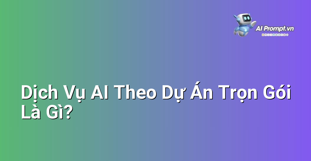 Dịch Vụ AI Theo Dự Án Trọn Gói: Cẩm Nang Toàn Diện Cho Người Mới Bắt Đầu 2 Minh họa khái niệm dịch vụ AI theo dự án trọn gói, bao gồm các giai đoạn từ tư vấn, phát triển đến triển khai, với sự tham gia của các chuyên gia AI và doanh nghiệp.