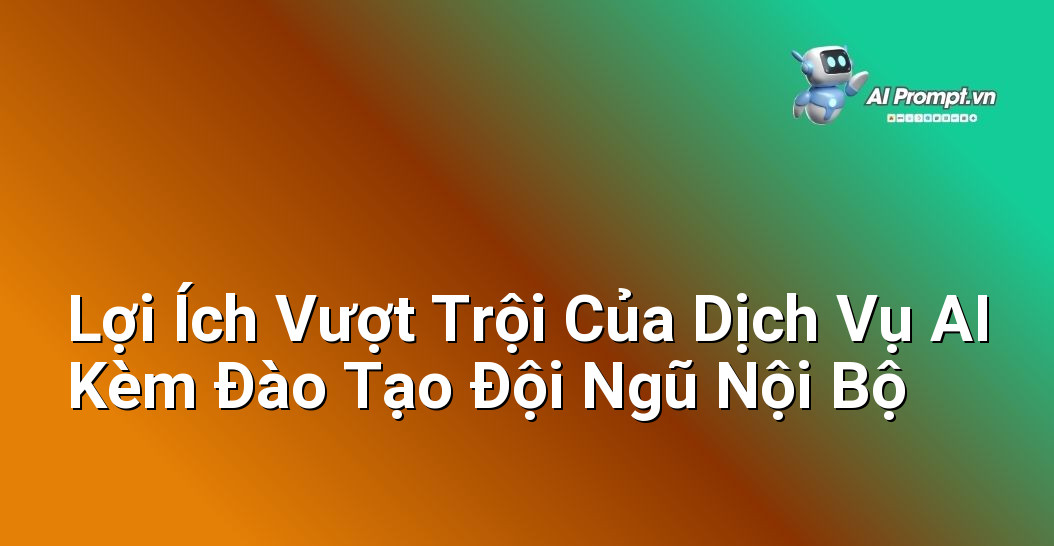 Dịch Vụ AI Kèm Đào Tạo Đội Ngũ: Chìa Khóa Cho Doanh Nghiệp Thời Đại Số 2 Biểu đồ minh họa các lợi ích chính của việc triển khai dịch vụ AI kết hợp đào tạo nhân sự nội bộ trong doanh nghiệp, bao gồm tăng năng suất, tối ưu hóa quy trình và nâng cao khả năng cạnh tranh