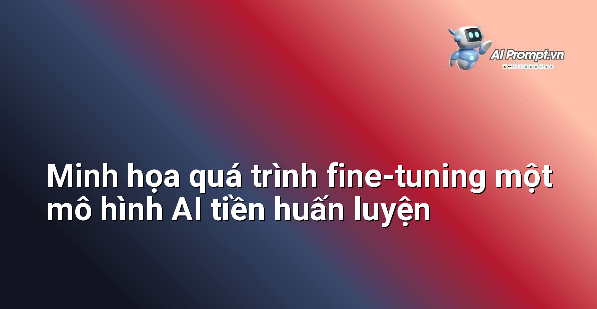 Hình ảnh minh họa một luồng công việc, bắt đầu với một mô hình AI lớn được tinh chỉnh với dữ liệu mới cho một tác vụ cụ thể
