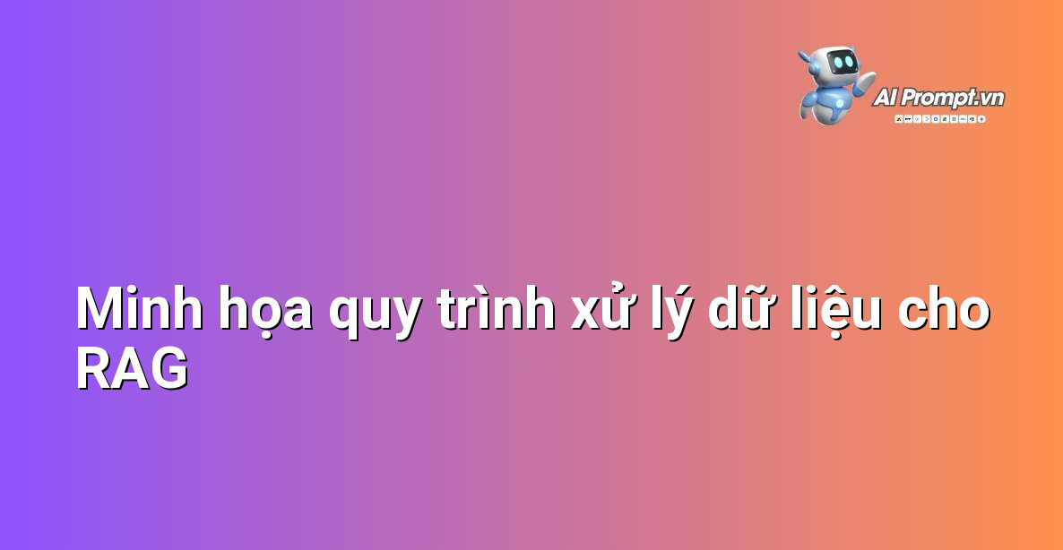 Hình ảnh minh họa các bước xử lý dữ liệu như chia nhỏ, nhúng, và lưu trữ vào vector database