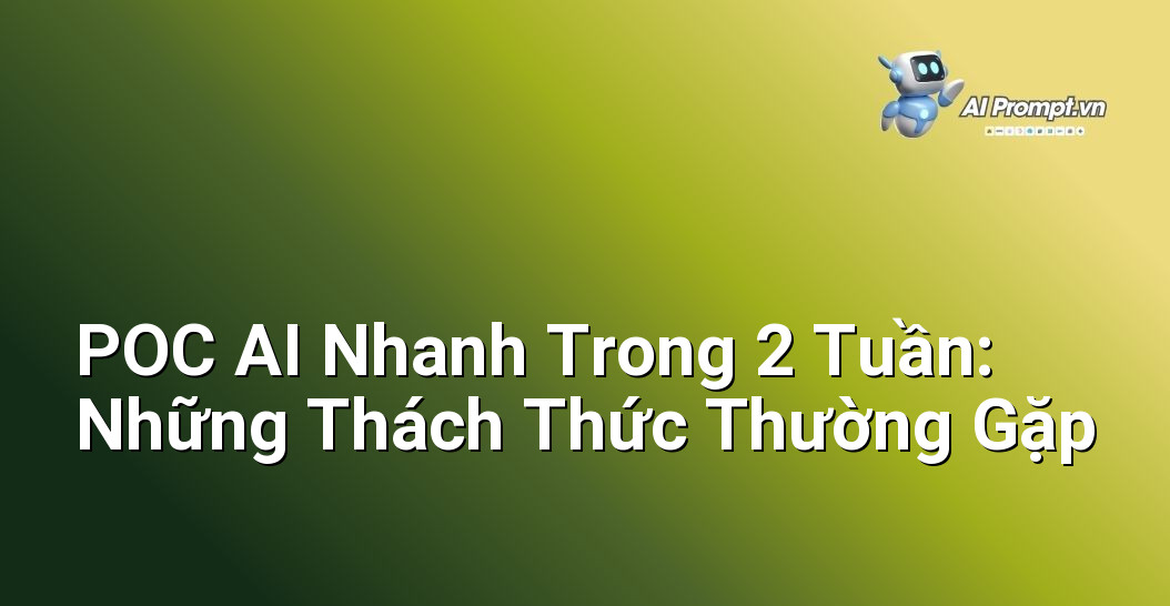 Dịch vụ POC AI Nhanh: Tạo Lợi Thế Trong 2 Tuần 8 Hình ảnh trừu tượng thể hiện các rào cản: đám mây dữ liệu lộn xộn, mũi tên tiến độ bị kẹt, biểu tượng câu hỏi lớn, nút giao thông phức tạp